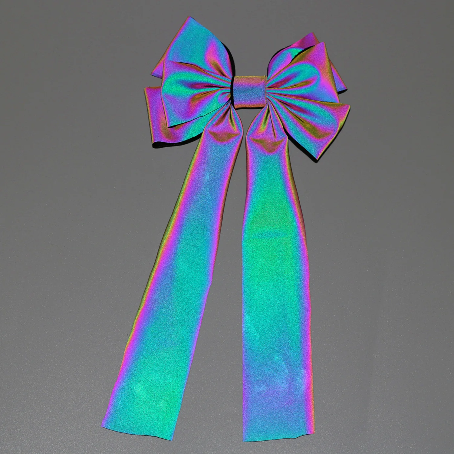 Jepit Rambut Pita Besar Reflektif Aksesoris Rambut Warna-warni Bros Jepit Rambut Wanita Pengikat Rambut Ikat Panjang Hadiah Pesta Laris Manis