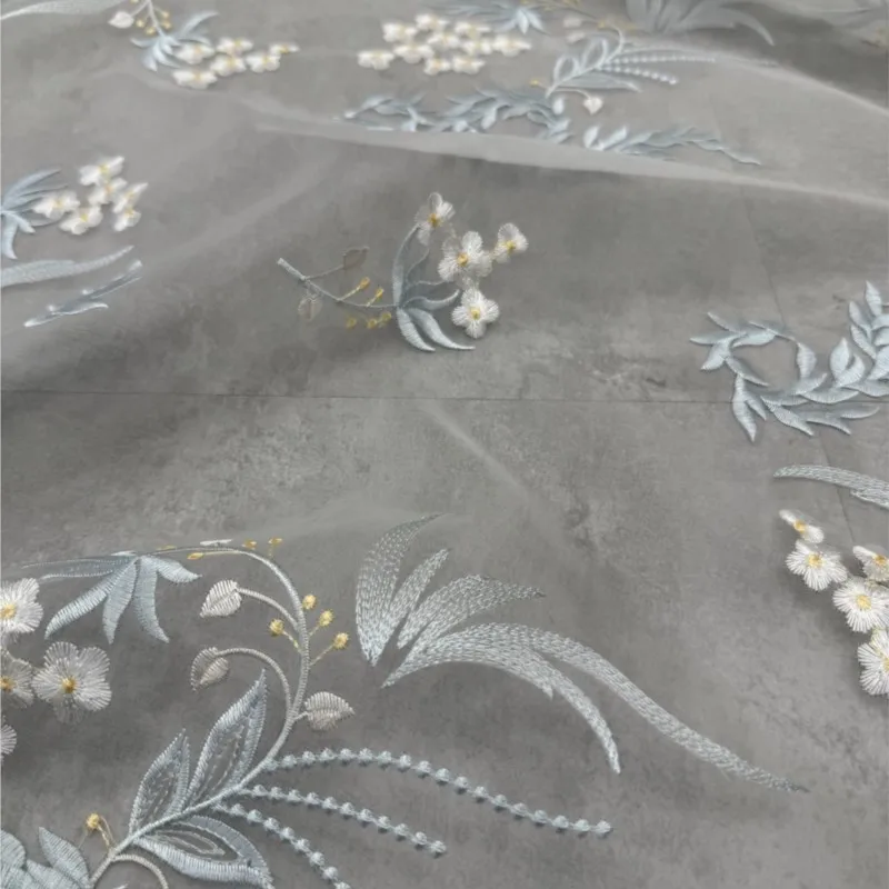 สินค้าใหม่รับซัมเมอร์ ผ้าไหมออร์แกนซ่าสําหรับงานหนัก ผ้าปักสไตล์จีน เสื้อผ้าป้องกันแสงแดด