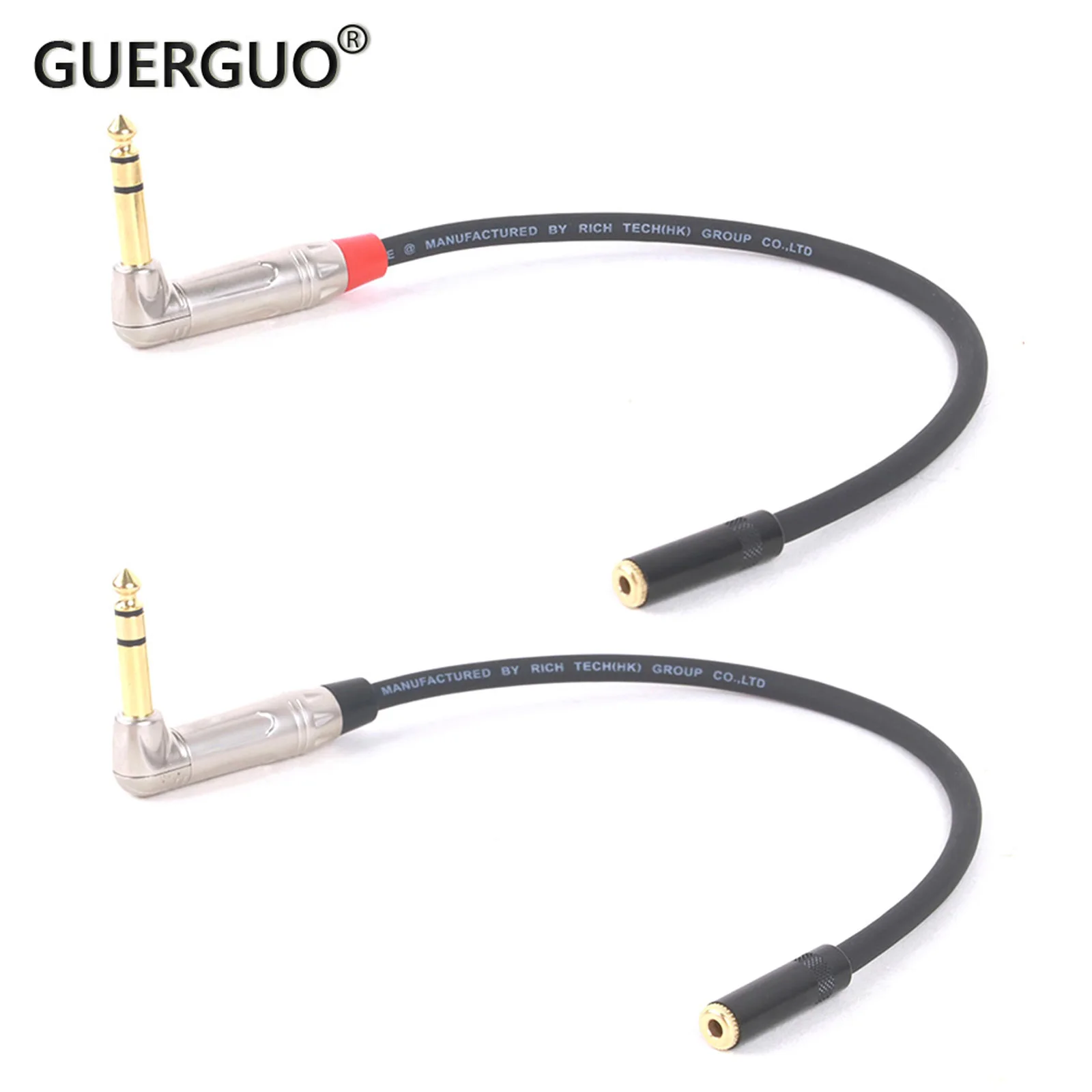 

Colorful Gold Plated 6.35mm Stereo Right Angle Male Jack to 3.5mm Stereo Female Jack Adapter Converter Audio Headphone Jack