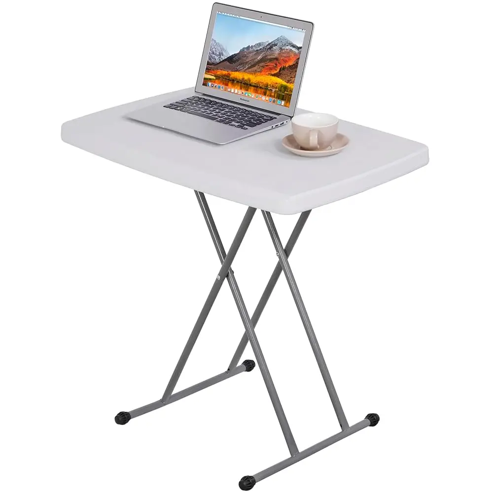 

3 Ft Adjustable Folding Table, Indoor Outdoor Portable Plastic Dining Card Table Utility Table For Camping Dining Event Party,