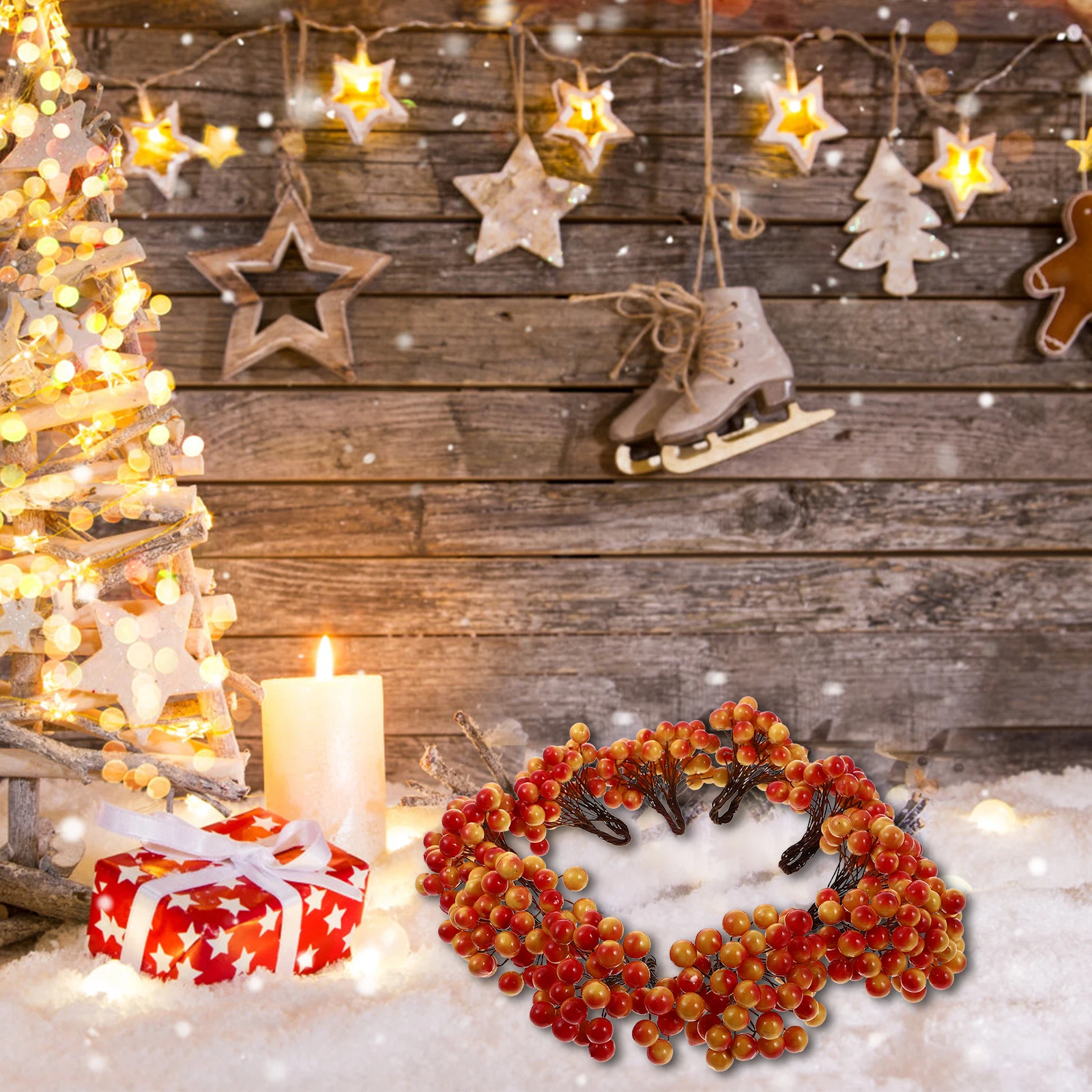 シミュレーションベリー装飾、リアルな人工ベリー、クリスマスDIYパーティーデコレーション、クリスマスオーナメントブランチ