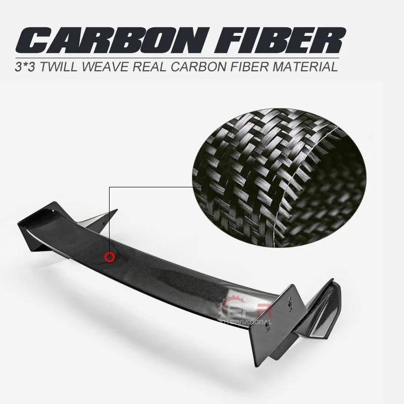 مناسبة لهوندا سيفين سيفيك FK8 نوع R ألياف الكربون الجناح الخلفي تعديل موجين لانهائي سبويلر ثابت الرياح الجناح #6