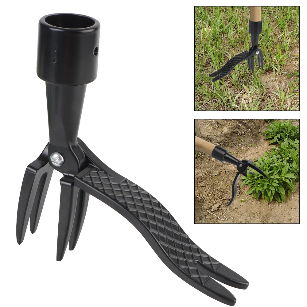 Black Gardening Claw Foot Pedal Weed Puller Stand Up Weeding tool Digging Weeder Root Remover Weeding Head Replacement