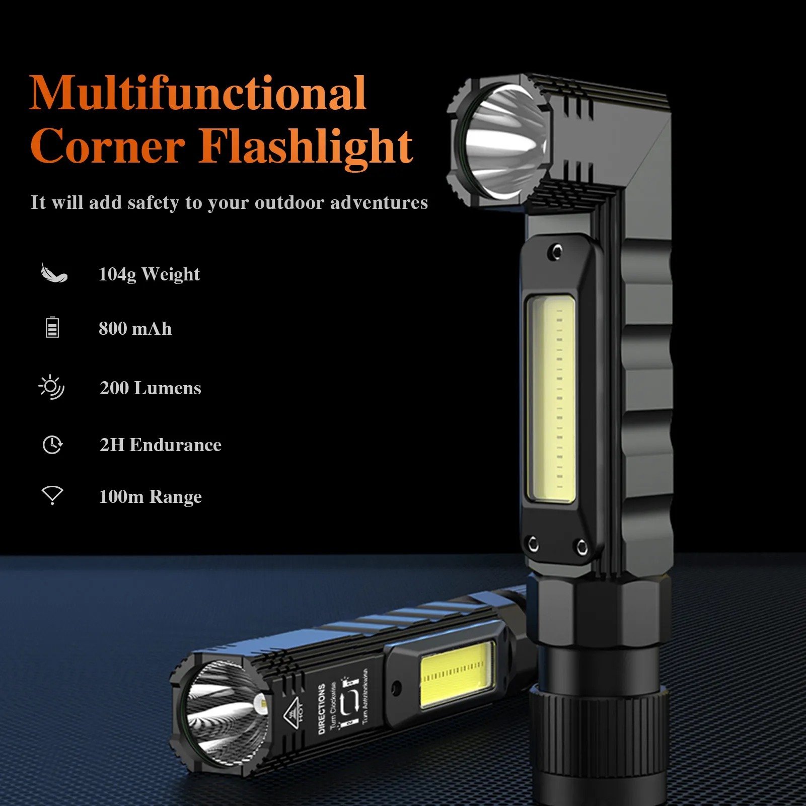 Imagem -01 - Superfiro G19 Led+cob 90 ° Lanterna Farol com Ímã Usb Recarregável Farol Tocha Poderosa para Acampamento Lâmpada de Trabalho superfiro g19 ledcob 90 lanterna farol com ima usb recarregavel farol tocha poderosa para acampamento lampada de trabalho 01