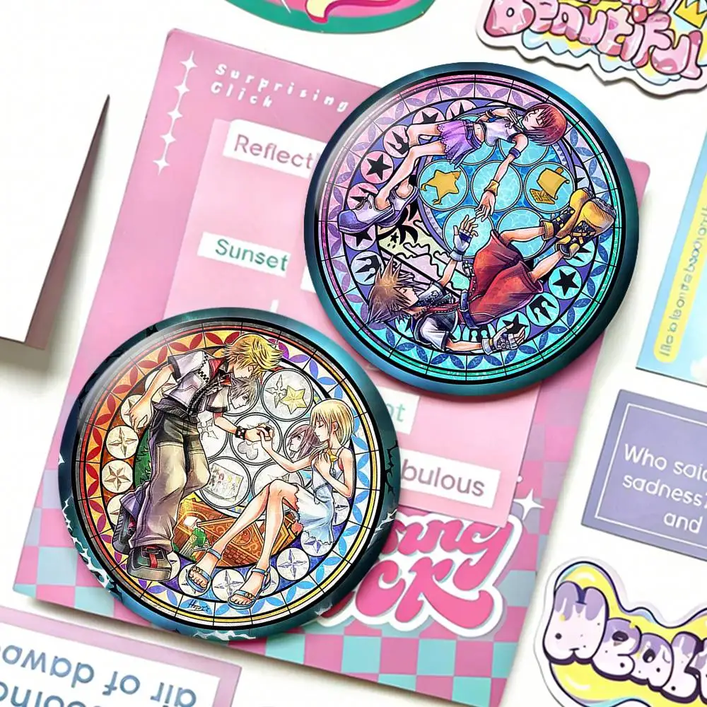 

K-Kingdom Game H-Hearts Badges 25 32 44 58 75 mm Round Fans Collect Friends Gifts Brooch Souvenir