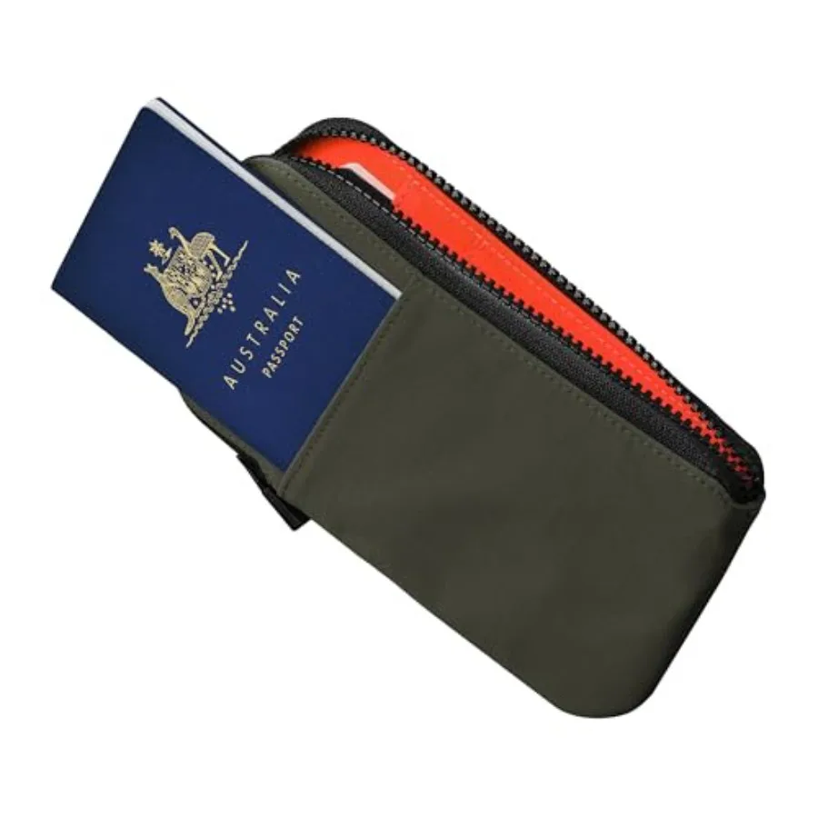 

Zip Travel Wallet Axoflux 210D - RFID Passport Holder - Self Locking Zipper - Tear Resistant Material - Four Pockets and Two Ca