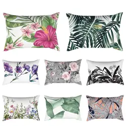 Funda de cojín Rectangular con diseño de mosaico Botánico para decoración del hogar, cubierta de poliéster elegante para sofá de sala de estar, 30x50cm