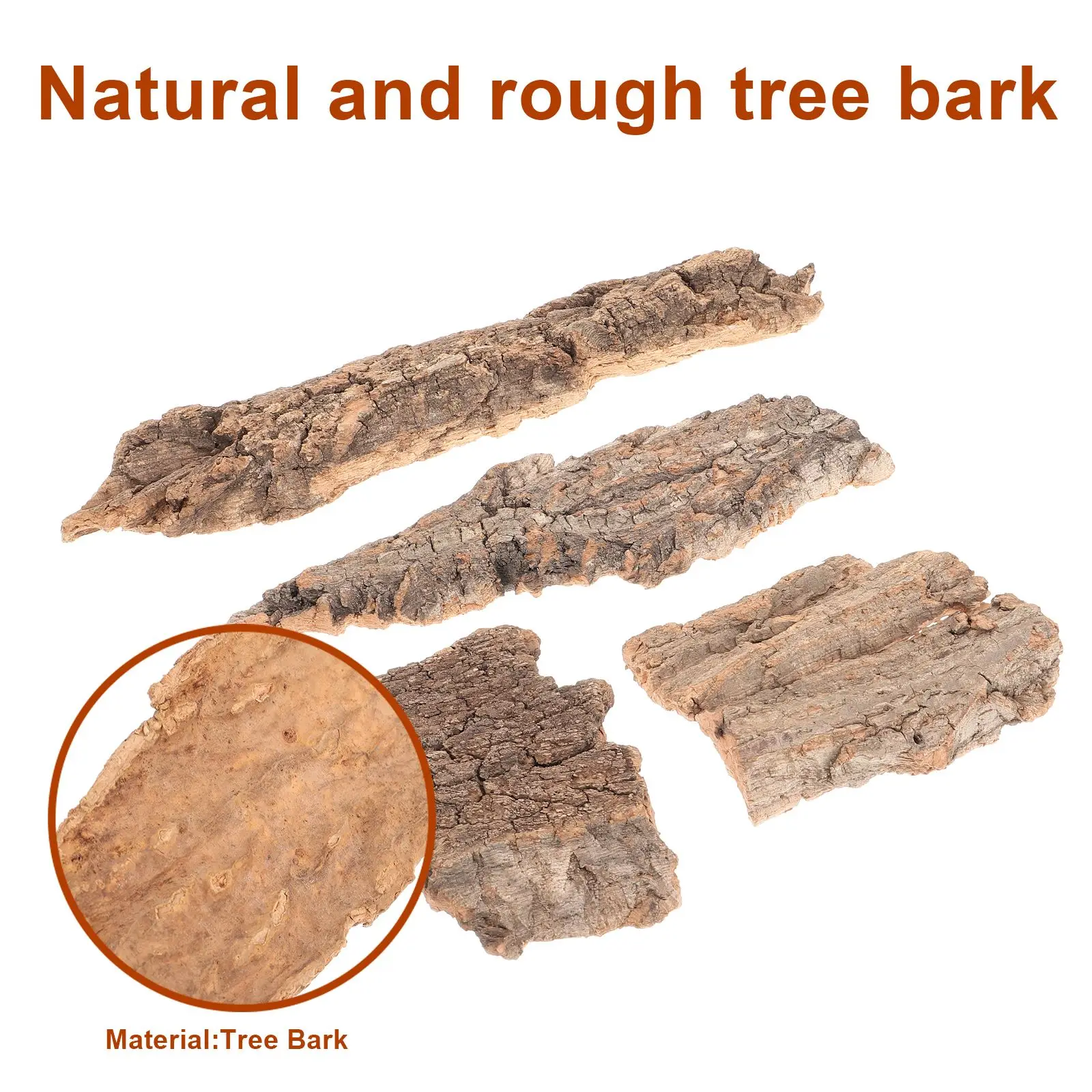 4Pc Natural Cork Bark Flat Reptile Tree Bark Terrarium Fish Tank Driftwood Reptile Platform Bark Pet Terrarium Decors