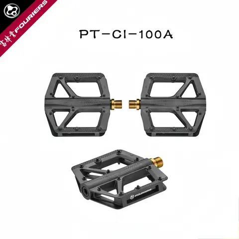 FOURIERS Bicycle Pedal 100x107MM Carbon fiber+NYLON injection Molding TItanium alloy axle MTB Pedals
