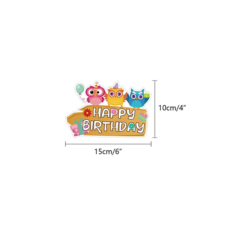 لافتة على شكل بومة حيوانية للأطفال، لوازم حفلات أعياد الميلاد، بالون علوي لتزيين الكيك، لافتة ديكور استحمام الطفل