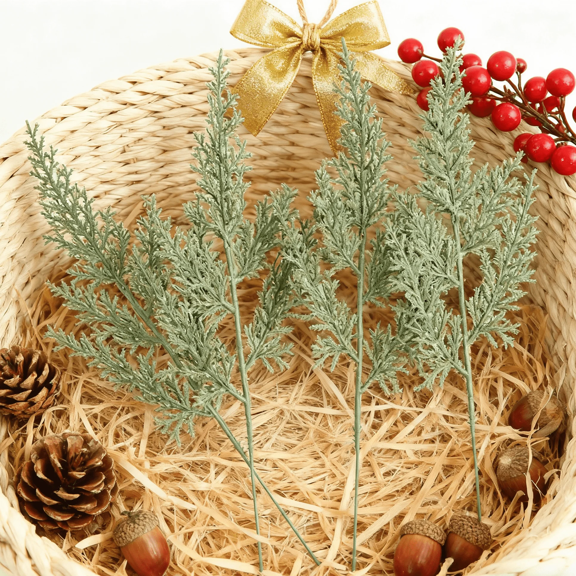 30/60 Stück künstliche Pflanzen Weihnachtsbaum Dekor Home Room Hochzeit dekorative Blumen Vasen Brautaccessoires Ausverkauf Geschenk