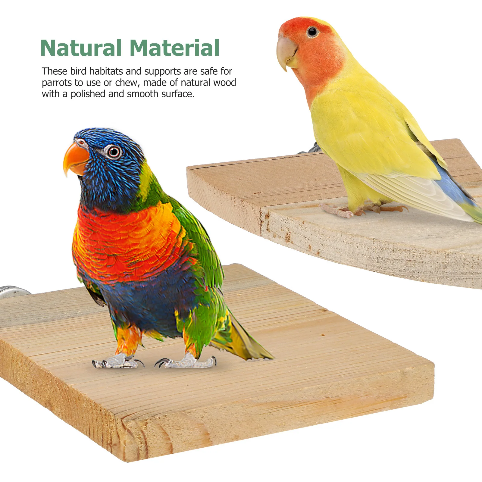 

2 pcs Bird Perch Platforms Wood Stands For Small Birds Cage Accessories Parrot Perch Bird Perches For Budgies Cockatiels Conures