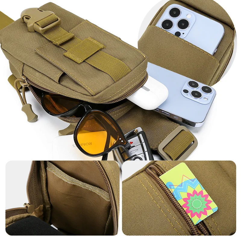 Tactical Chest Bag Trekking Pack Mobile Phone Pouch EDC Sports Bag Men Crossbody Sling Shoulder Bag Assault Camping Fanny Pack