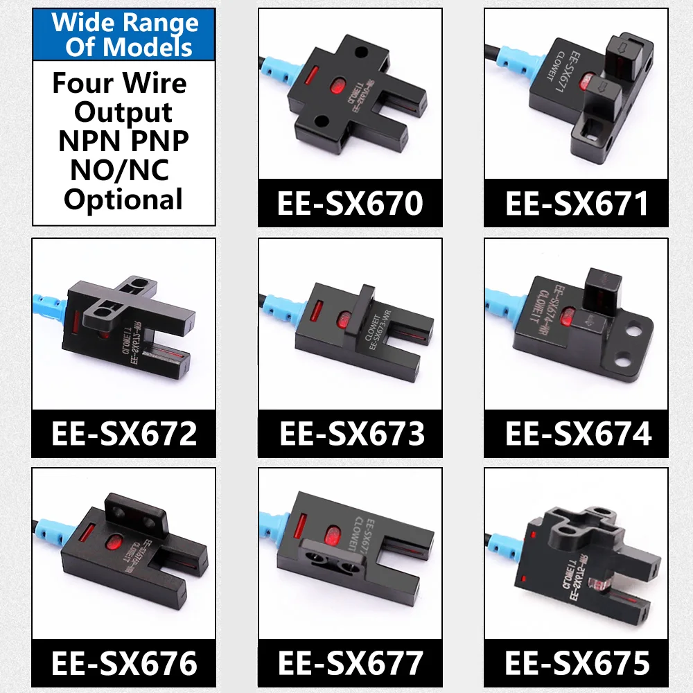 Photoelectric Switch U-type Sensor Switch With 1m Cable EE-SX672-WR/671/670A/3/SX674P-WR Proximity Switch NPN PNP