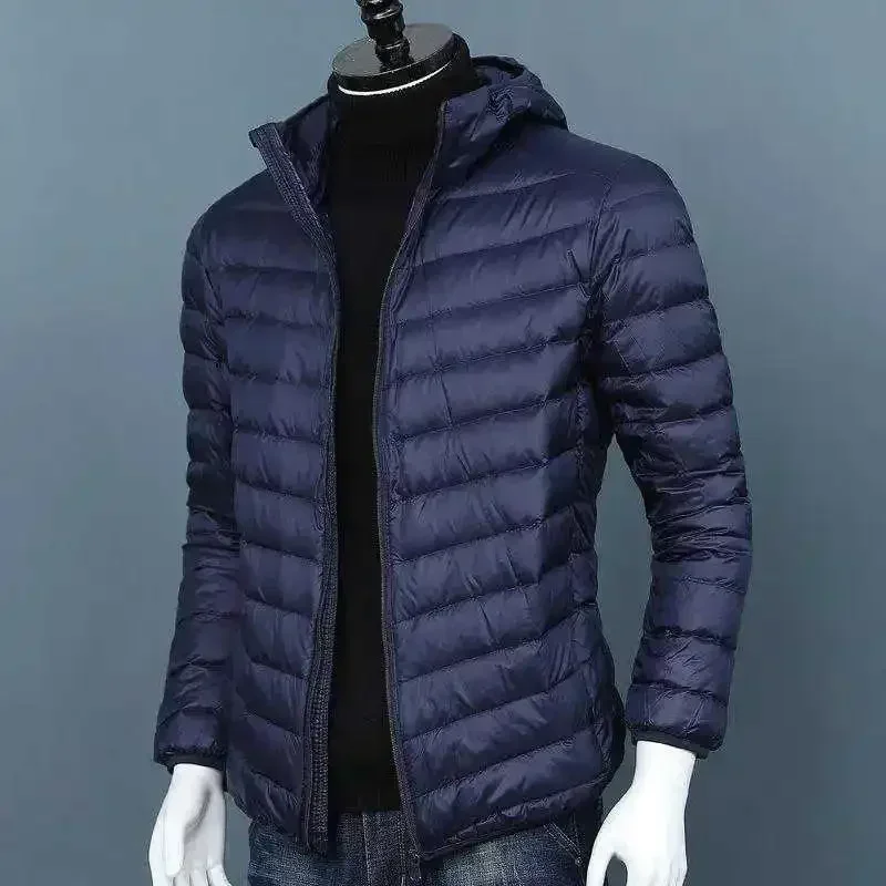 UETEEY-Chaqueta de plumón de pato para hombre, abrigos de plumas portátiles, ligeros, cálidos e impermeables, informales, para exteriores, otoño e invierno, 2023