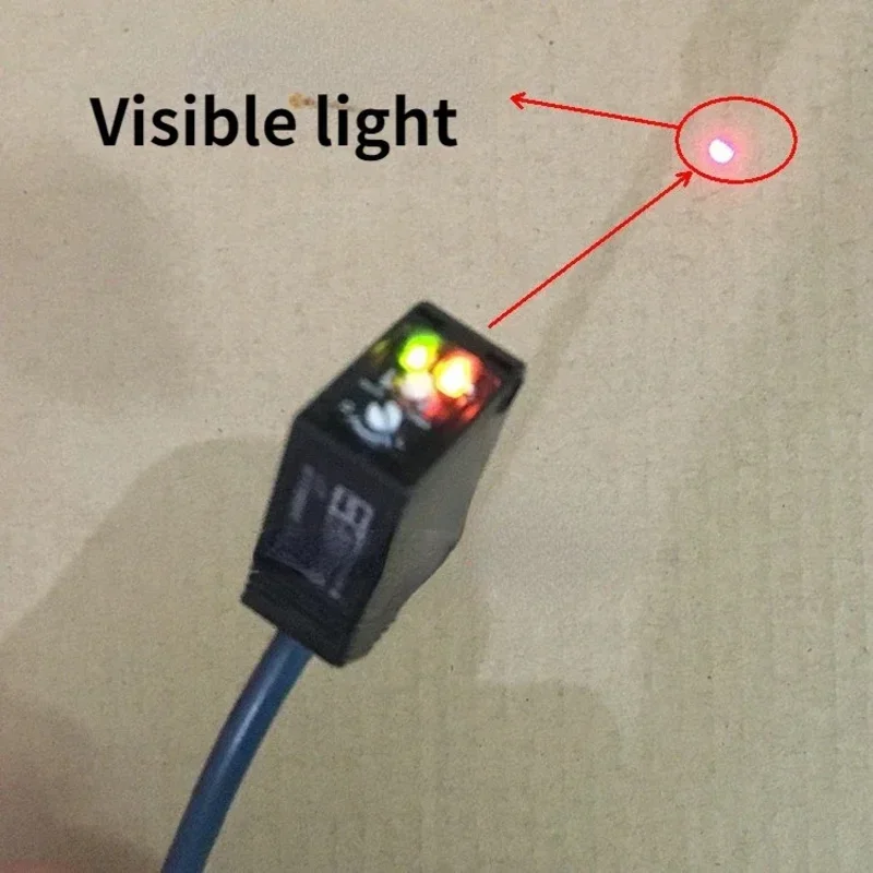 Genuine small volume square laser photoelectric switch diffuse reflection laser sensor NPN PNP DC three-wire