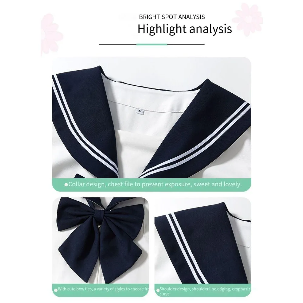 ชุดนักเรียนกะลาสีสีขาวแบบใหม่ ปี 2026 ชุดยูนิฟอร์มสไตล์ JK ชุดพื้นฐาน กระโปรง JK ชุดคอสเพลย์ยูนิฟอร์ม