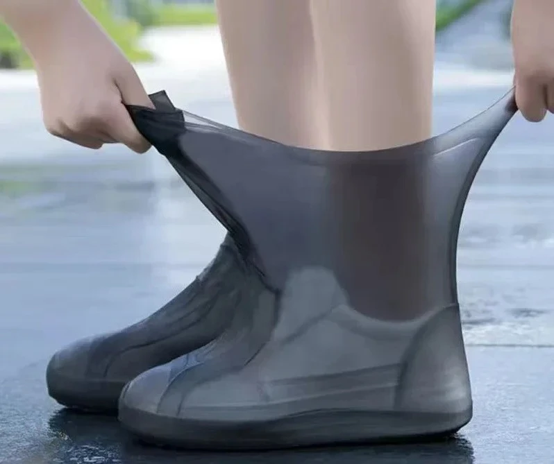 1 Paar Wasserdichte Silikon-Schuhüberzüge Rutschfeste Gummi-Regenstiefelüberzüge Outdoor-Regenschutz Überschuhe für Regentage