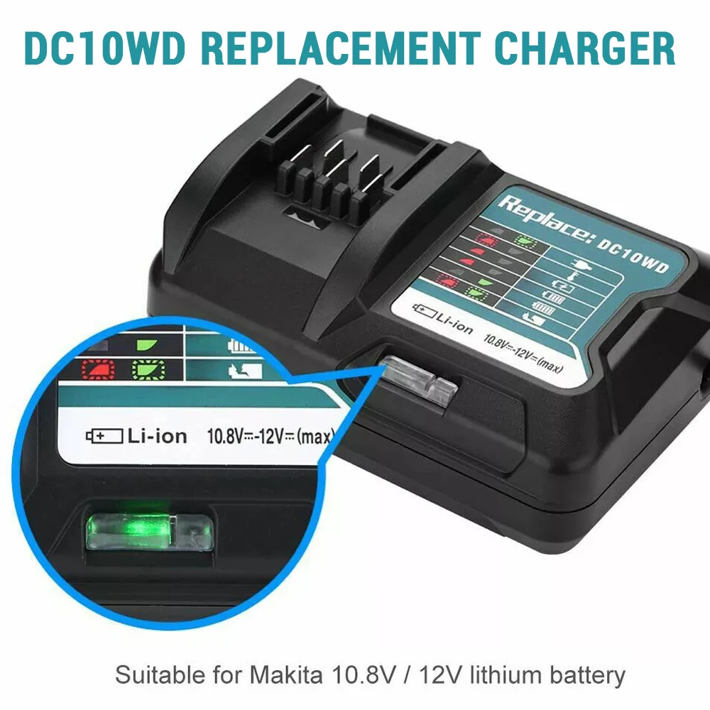 

Зарядное устройство DC10WD, замена аккумулятора MAKITA 10,8 В 12 В BL1016 BL1040B BL1015B BL1020B BL10DC10SA CL107FDWY CL107DWM AC100-260 В