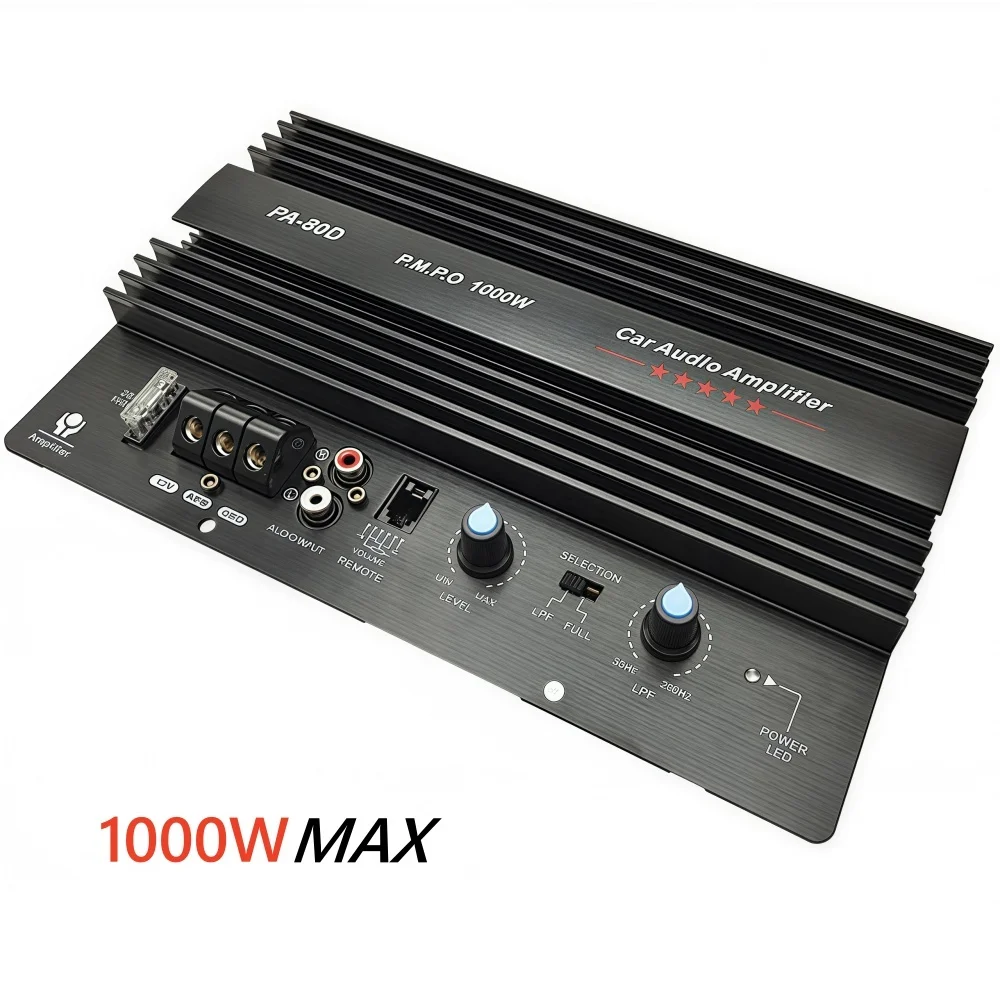 12V Universal Car MAX 1000W Single Channel High Power Low Frequency Car Audio Amplifier Board Powerful Subwoofer Amplifier