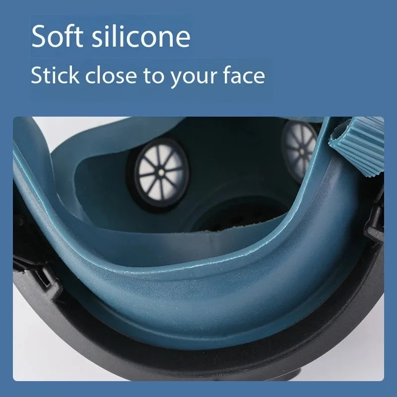 قناع واقٍ، رذاذ مطلي، حماية من الحرائق الكيميائية، مجال رؤية واسع، قناع وجه كامل، غاز حمض والقلويات، قناع غاز 6800 #5