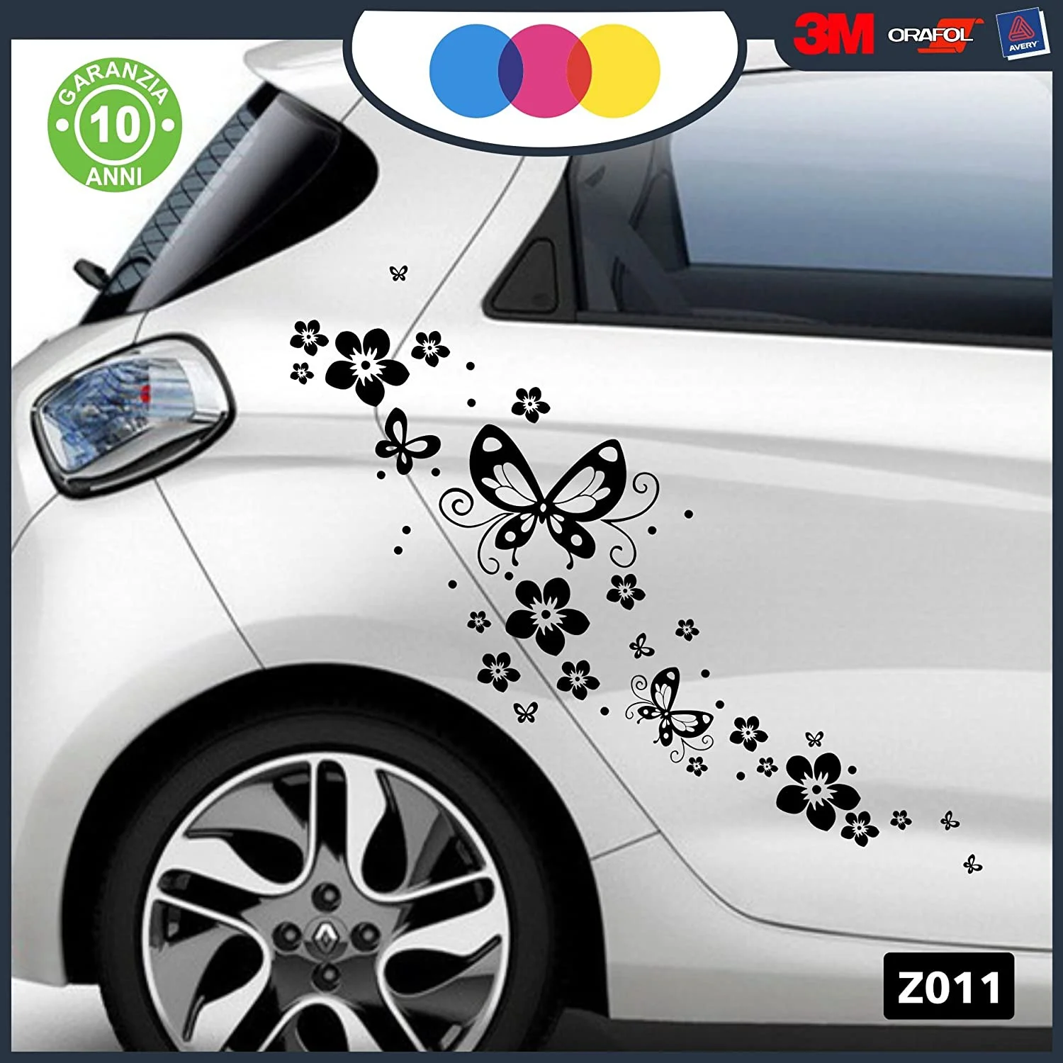 

For X2 flower and Butterfly Stickers for cars, motorcycles black campervans