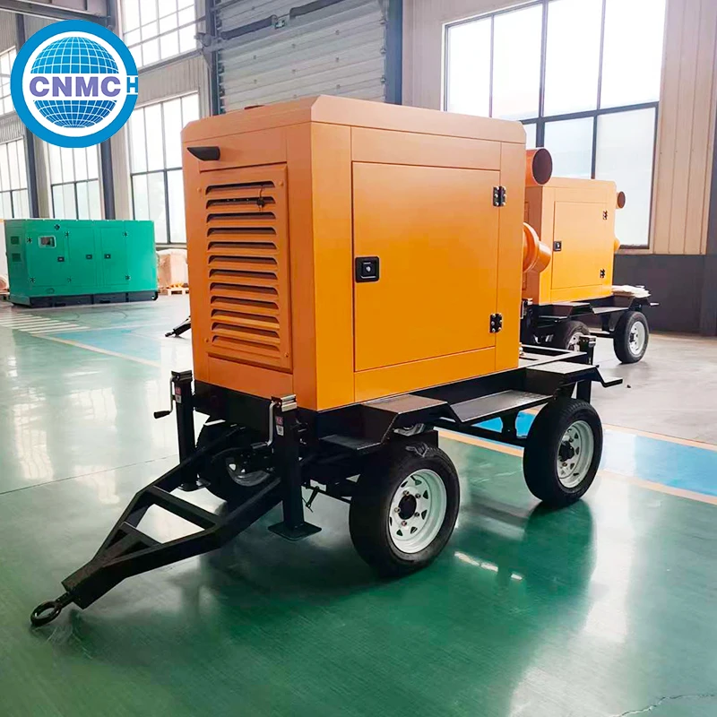 Portable Diesel Self-Priming Pump Trailer Heavy Duty Sewage Water Pump for Urban Flood Rescue River Water Diversion Project