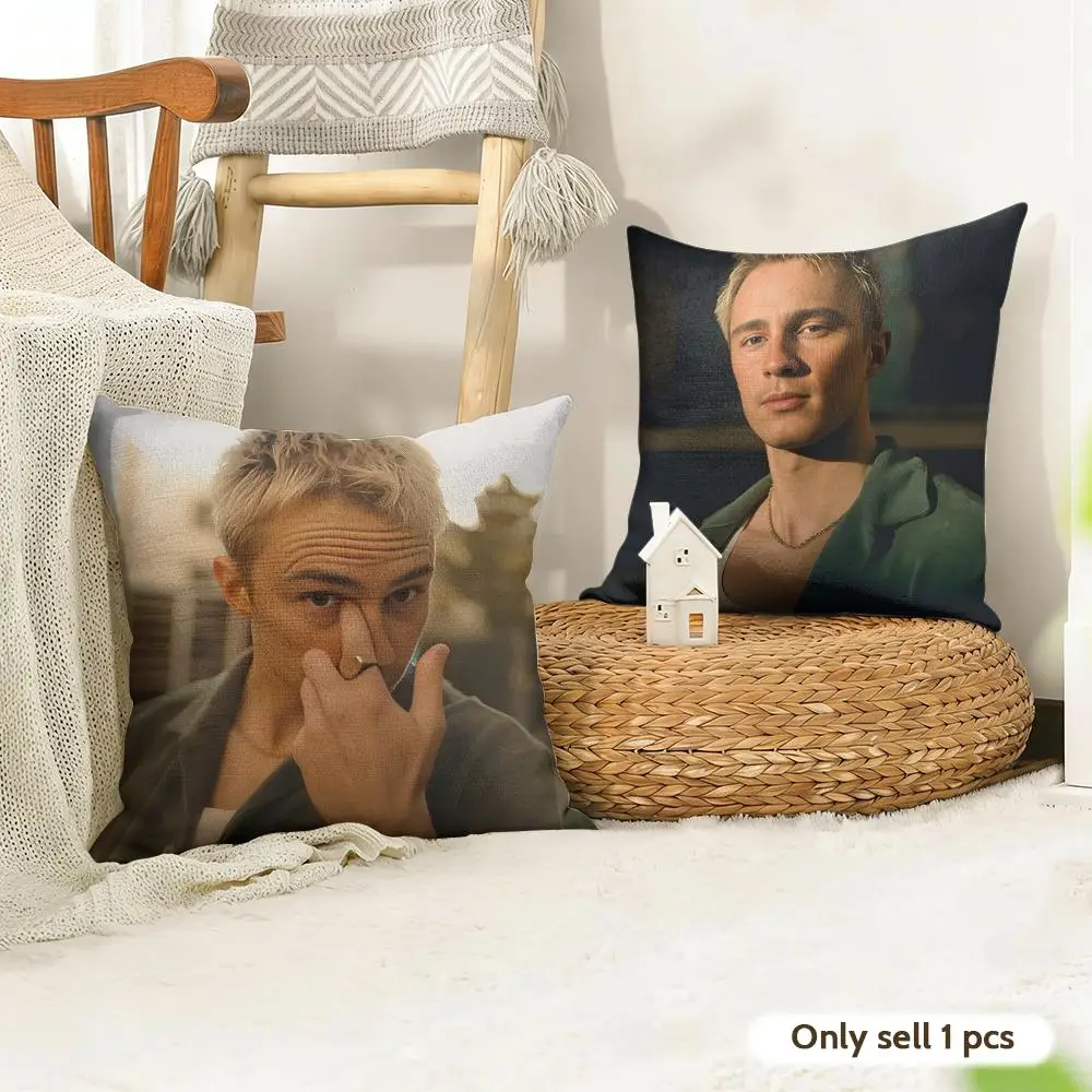 D-Drews Starkey Singer Cushion Cover Natural Linen Organic Fabric Double-Sided Printing Room Sofa Decor Pillow Case