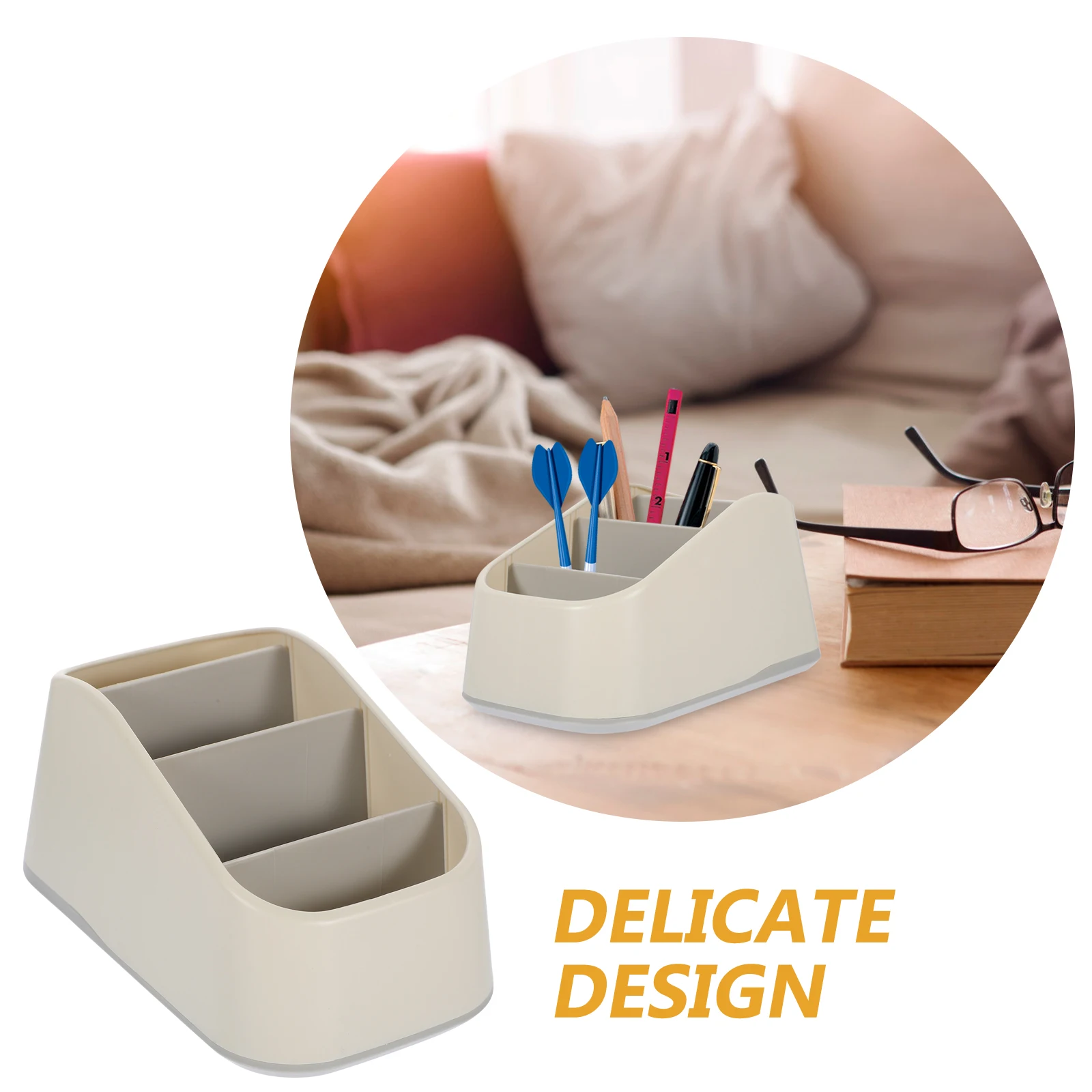 

Remote Control Storage Box PP Material Anti-Slip Desktop Organizer Multi Compartment Home Decor Ceiling Fan Stand