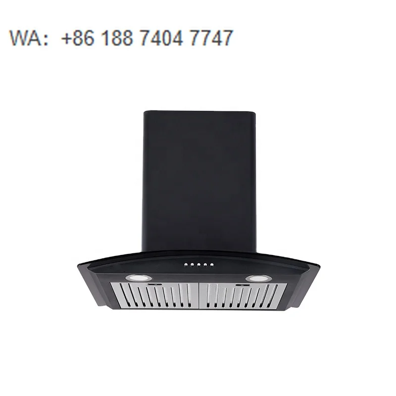 Electric Household Curve Tempered Glass 90cm Range Hood Pure Copper Motor Hand Sensor Housing Aluminum Filter Strong Exhaust