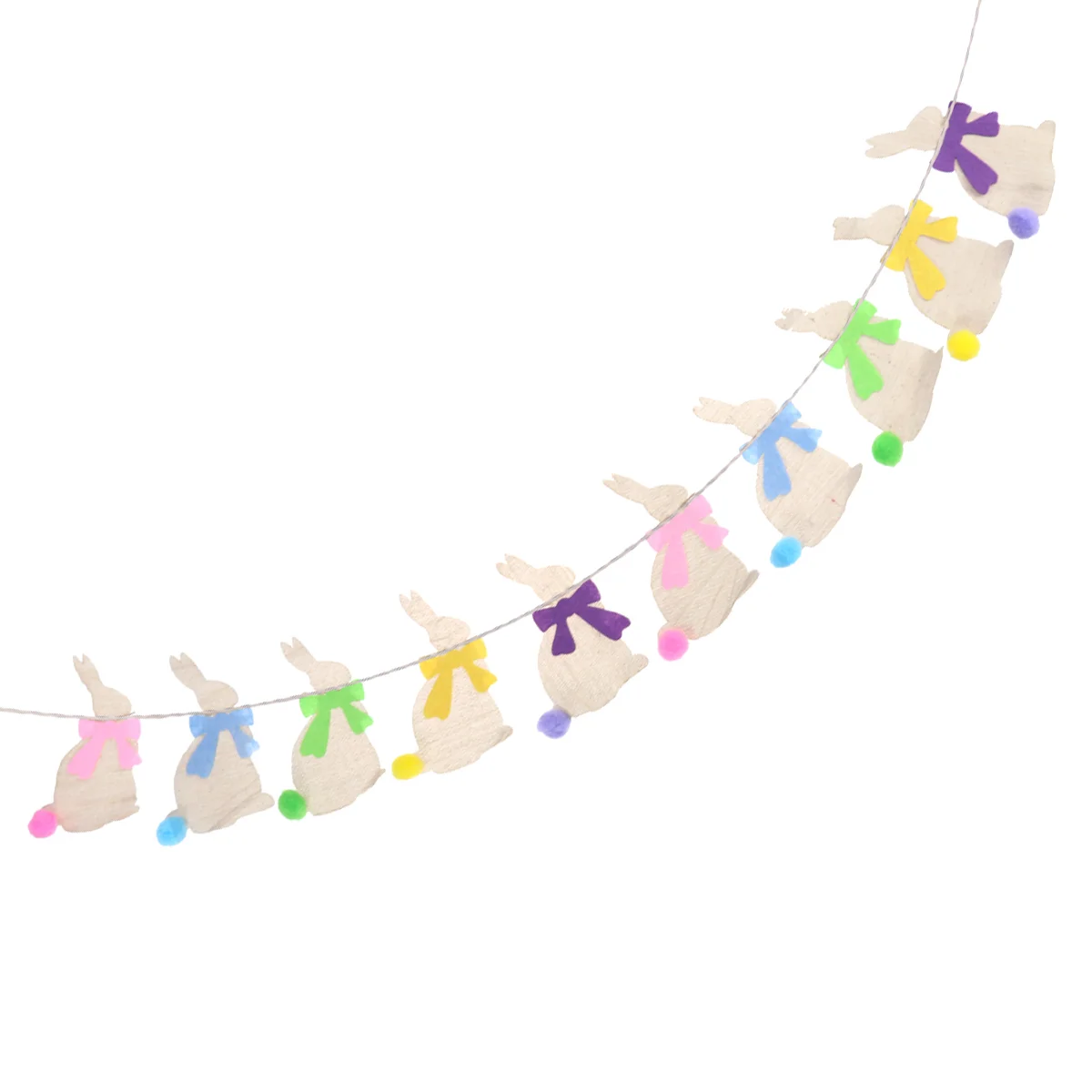 

29 Meters Easter Banners Rabbit Shape Banners with Colorful Bowknot Bunting Banners Garland For Easter Decorations Party Favors