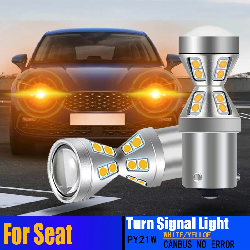 

2X LED Turn Signal Lights Canbus PY21W BAU15S For Seat Leon 1M 1P Altea XL Arona Exeo 3R Toledo 4 Ibiza MK2 MK3 MK4 MK5 Alhambra