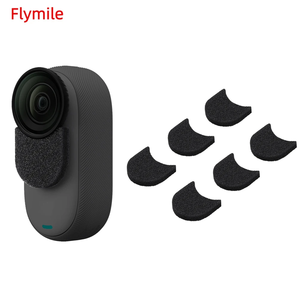 Flymile 6 PCS Mic Wind Muff Windproof Cotton Audio Kit for Insta360 GO 3/3S Noise Reduction Sponge For Thumb Camera Accessories