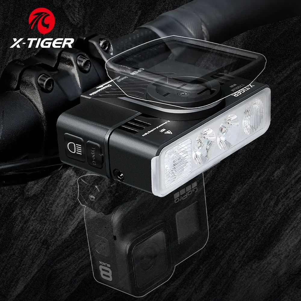 

X-TIGER 2800LM Bike Lights IPX6 Waterproof Bike Headlight Night Riding Compatible with Garmin/GoPro Mount Bicycle Front Light