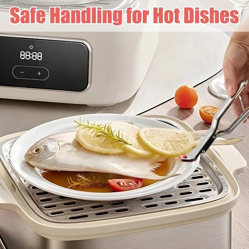 1pcs Stainless Steel Hot Plate Clamp Anti-scalding Bowl Clamp Tool Microwave Oven Toaster Air Fryer Oven Anti-scalding Clip