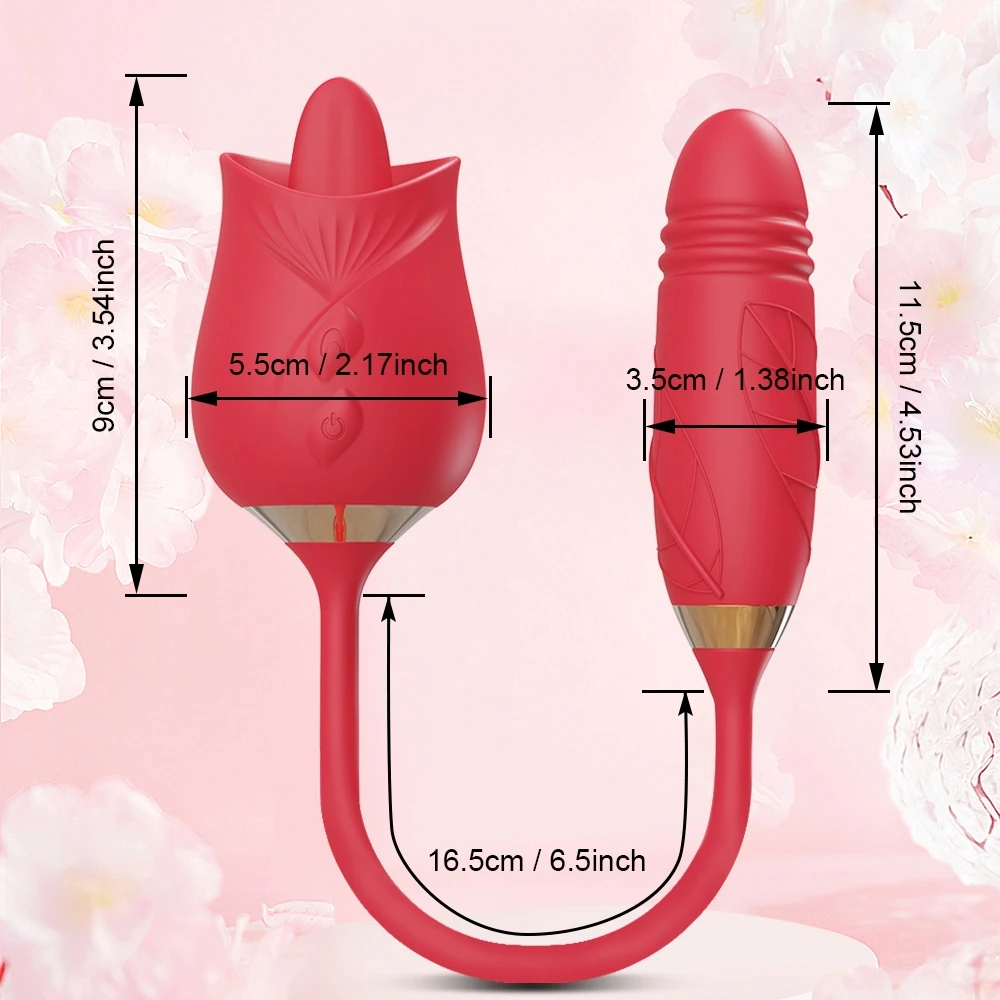 اللسان لعق هزاز للنساء 2 في 1 البظر الحلمات محفز مع Thrusting هزاز للمهبل الإناث معدات الاستمتاع واللعبة الجنس