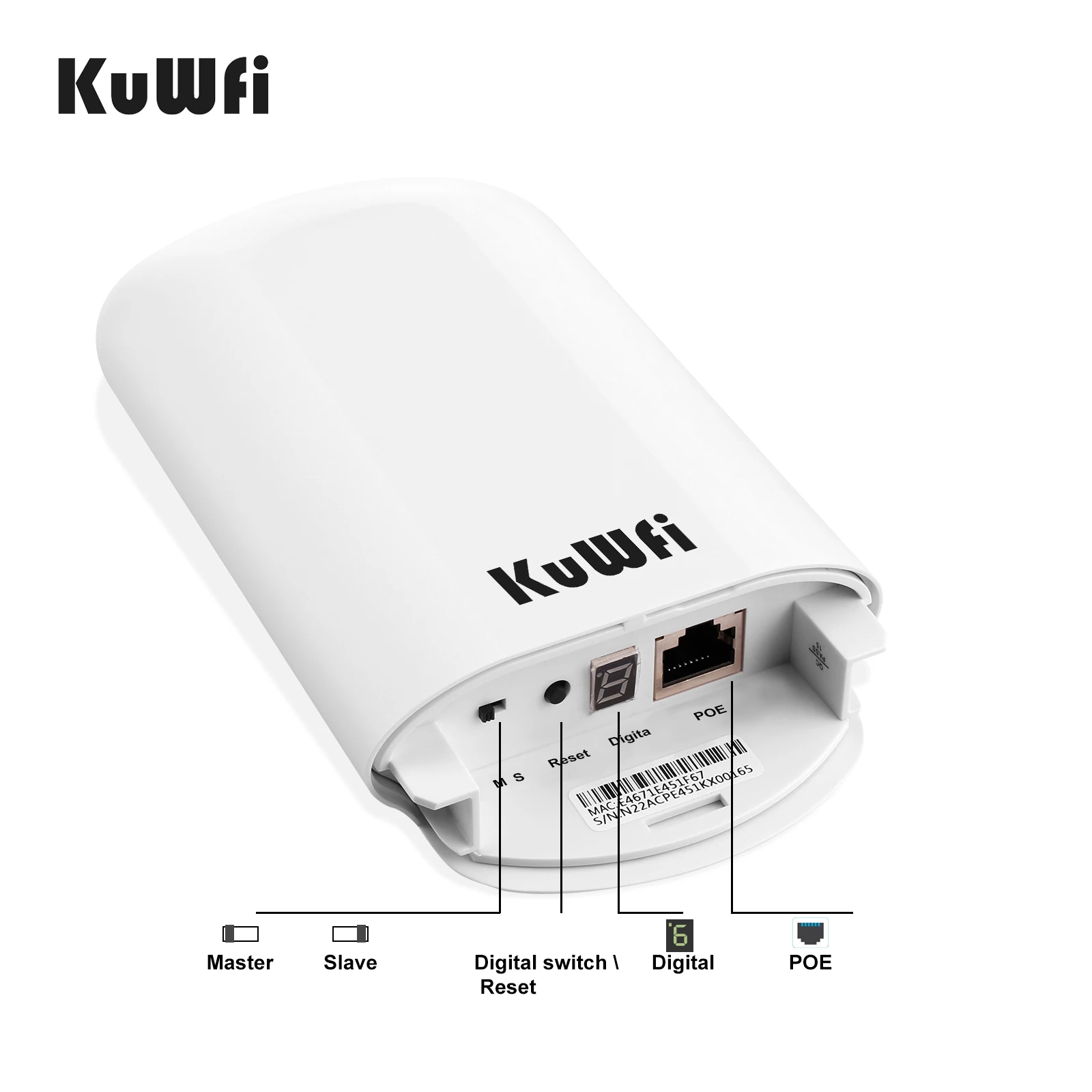 KuWFi 2KM Long Range Outdoor CPE Router 450Mbps 5.8G Wireless Repeater Extender Access Point AP WiFi Bridge Wireless Router