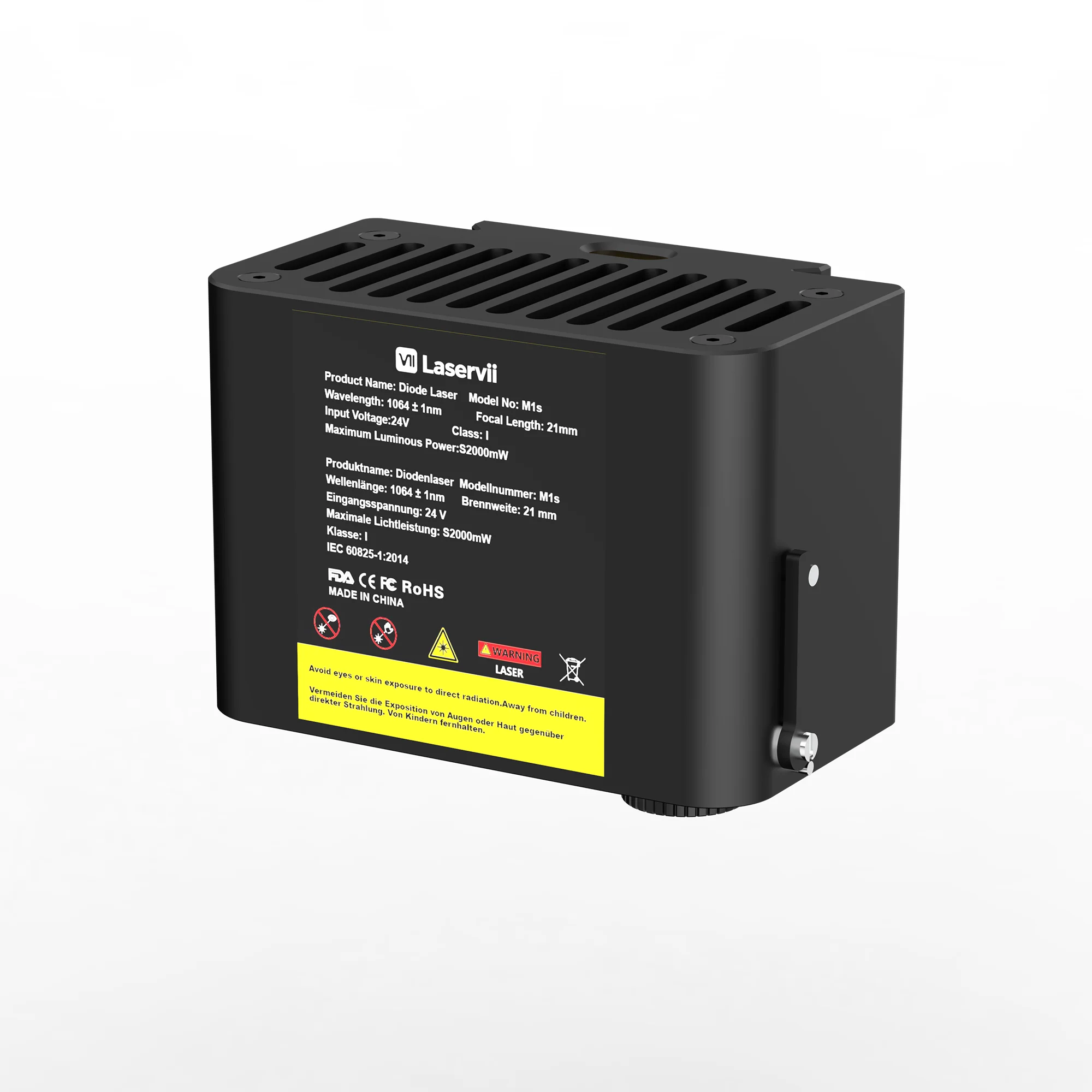 Laservii M1s Laser Engraver Module 12W 24W Diode & IR 2W 1064nm Infrared Replacement Head for Metal Plastic Wood Cutting Marking