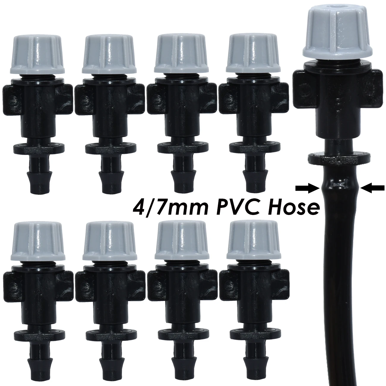 KESLA 20PC dysza zamgławiająca z mikrootworami do nawadniania emiter rozpylacz atomizujący i 4/7mm kolczasty 6mm złącze Tee zraszacz szklarnia