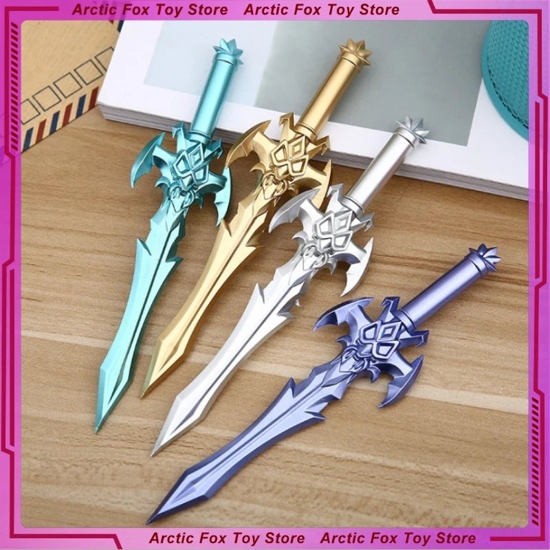 Nuovo modello di spada fredda da 16 cm Cancelleria nera Penna creativa Studente Scatola cieca Decorazione del desktop Ornamenti Regali del festival Giocattoli per bambini