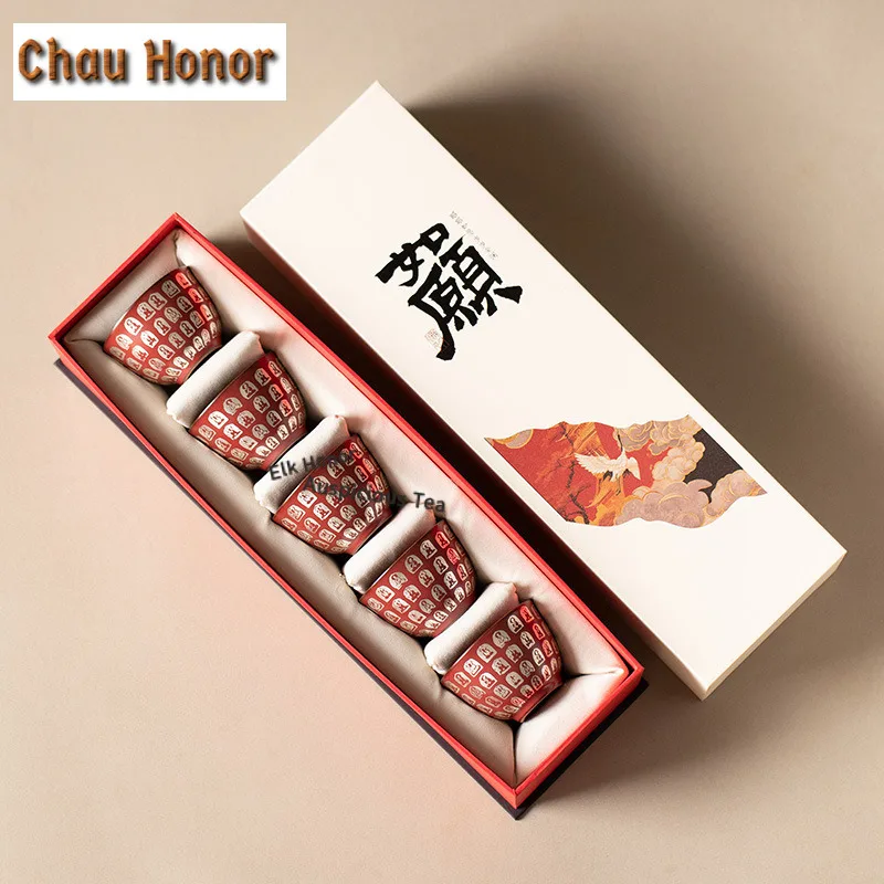 6pc/lot Old Rock Mud Buddha Teacup Traditional Tea Bowl Cup For Tea Tea-tasting Fragrance Cup Chazhan Master Cups Teaset 60ml