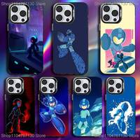 R-Rockman M-Megaman Game Phone Case For iPhone 16,15,14,13,12,11,Pro,Max,Plus,Mini,XS,SE Anti Fall Black Matte Hard Bumper