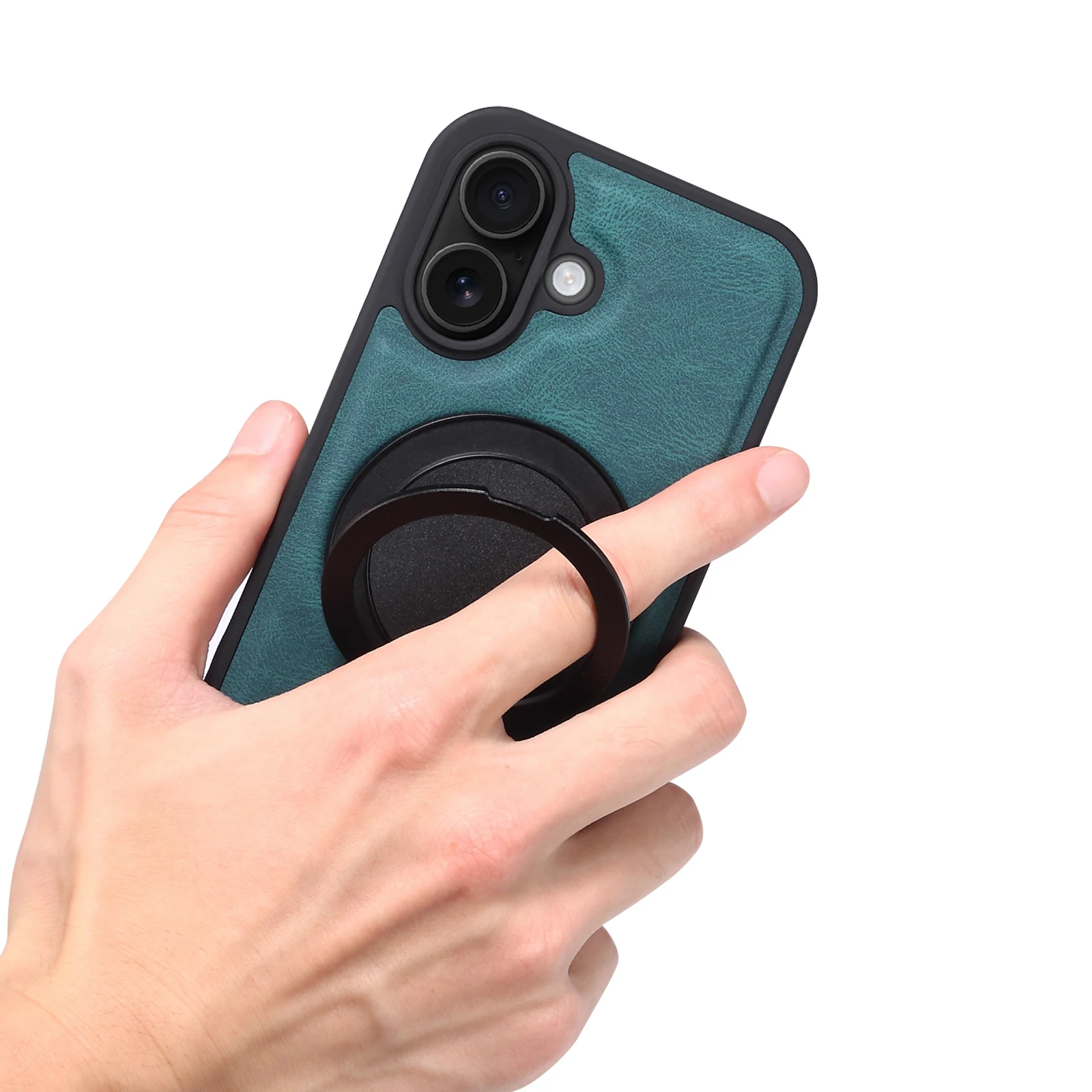 Handyhülle 360 ° Drehbarer Ständer mit Kunstleder-Ringverschluss für iPhone 18 Pro Max 17 Air 16 Plus 15 14 13 12 – Detail 21