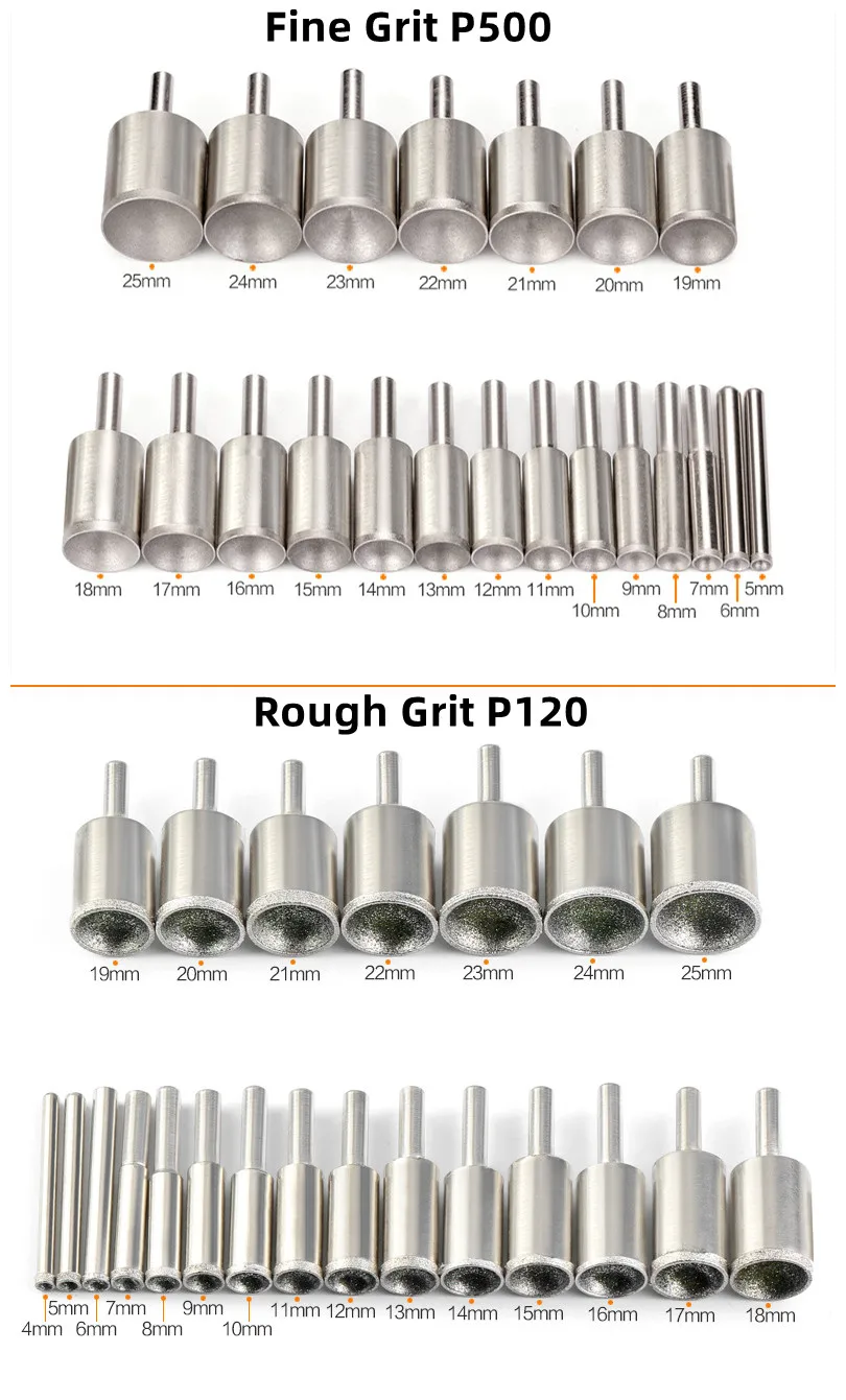 1pc 3-25mm Grinding Head Concave Polishing Suction Eye Socket Bead Grinder Spherical Abrasive Tools For Rotary Tool