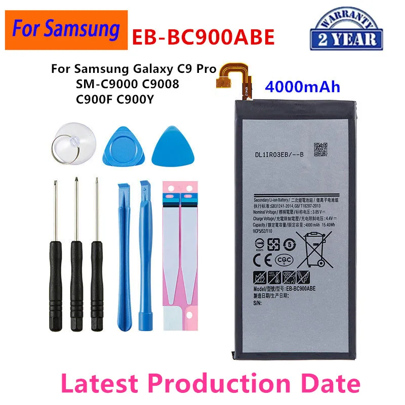 

Brand New EB-BC900ABE 4000mAh Replacement Battery For Samsung Galaxy C9 Pro SM-C9000 C9008 C900F C900Y Batteries+Tools