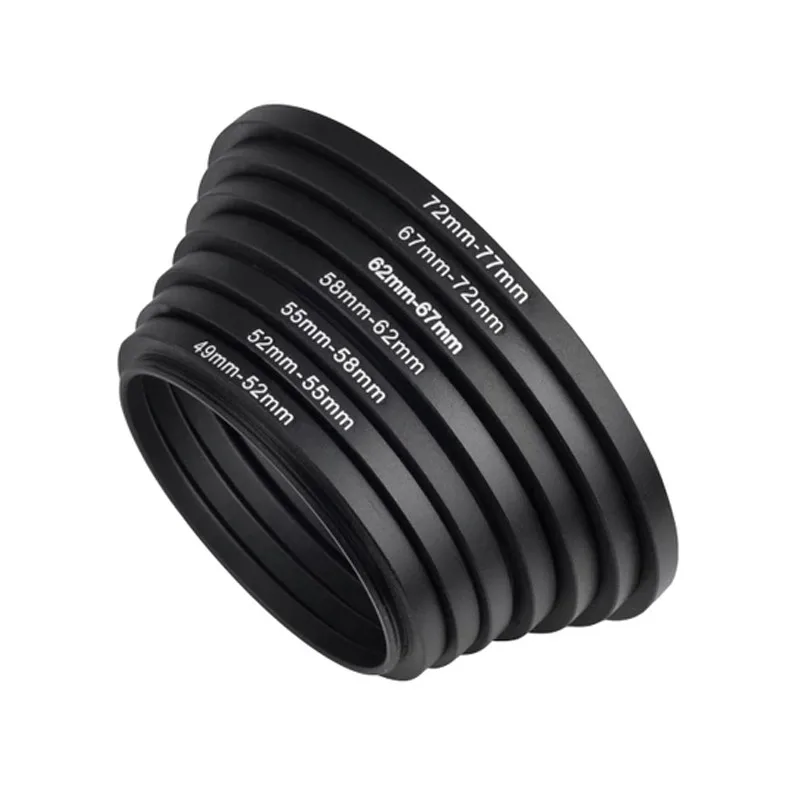 カメラレンズ用フィルターアダプターリングセット,マウントキット,すべてのDSLRカメラ,37-82mm, 82-37mm, 9個,18個