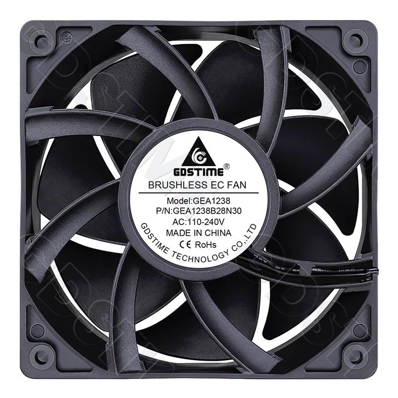 GDSTIME EC Axial Fan 60mm 80mm 90mm 120mm Dual Ball Brushless PC Cooler AC 110V 120V 220V 230V 240V 12025 8025 Computer Case Fan