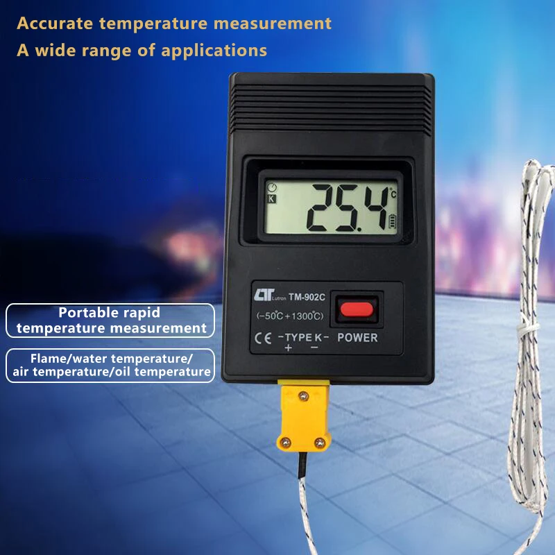 TM-902C (-50C To 1300C) Temperature Meter TM902C Digital K Type Thermometer Sensor + Thermocouple Probe Detector