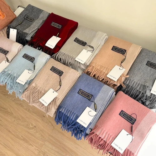 여성용 100% 울 스카프 패션 투톤 매치, 겨울 목도리, 긴 빛, 따뜻한 유니섹스 숄 머플러, 연인 선물, 좋은 품질 