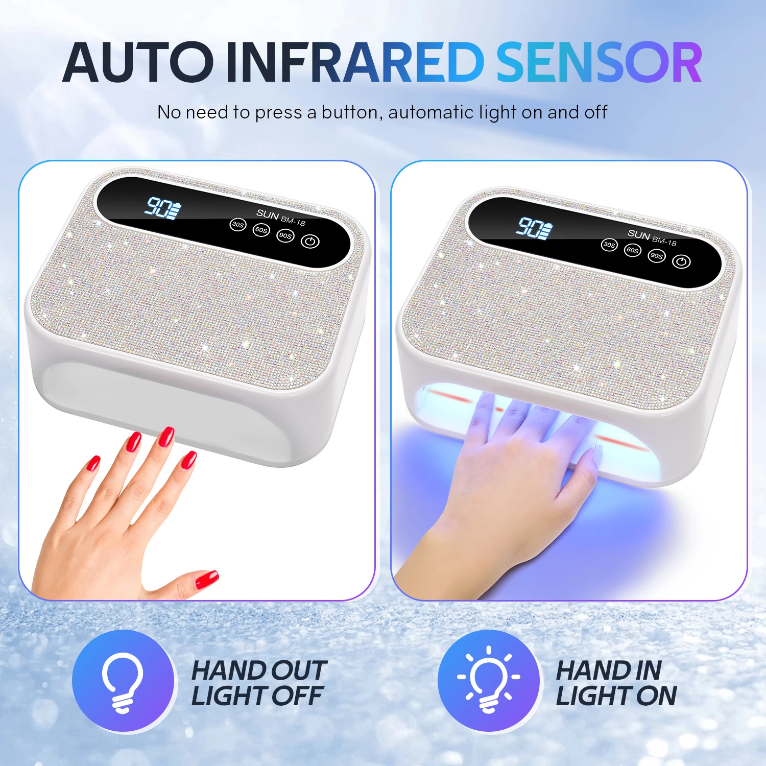 Lampe de séchage des ongles aste avec biscuits, sans fil, machine de séchage de vernis gel, manucure, lampe UV LED sans fil, 42LED, 168W